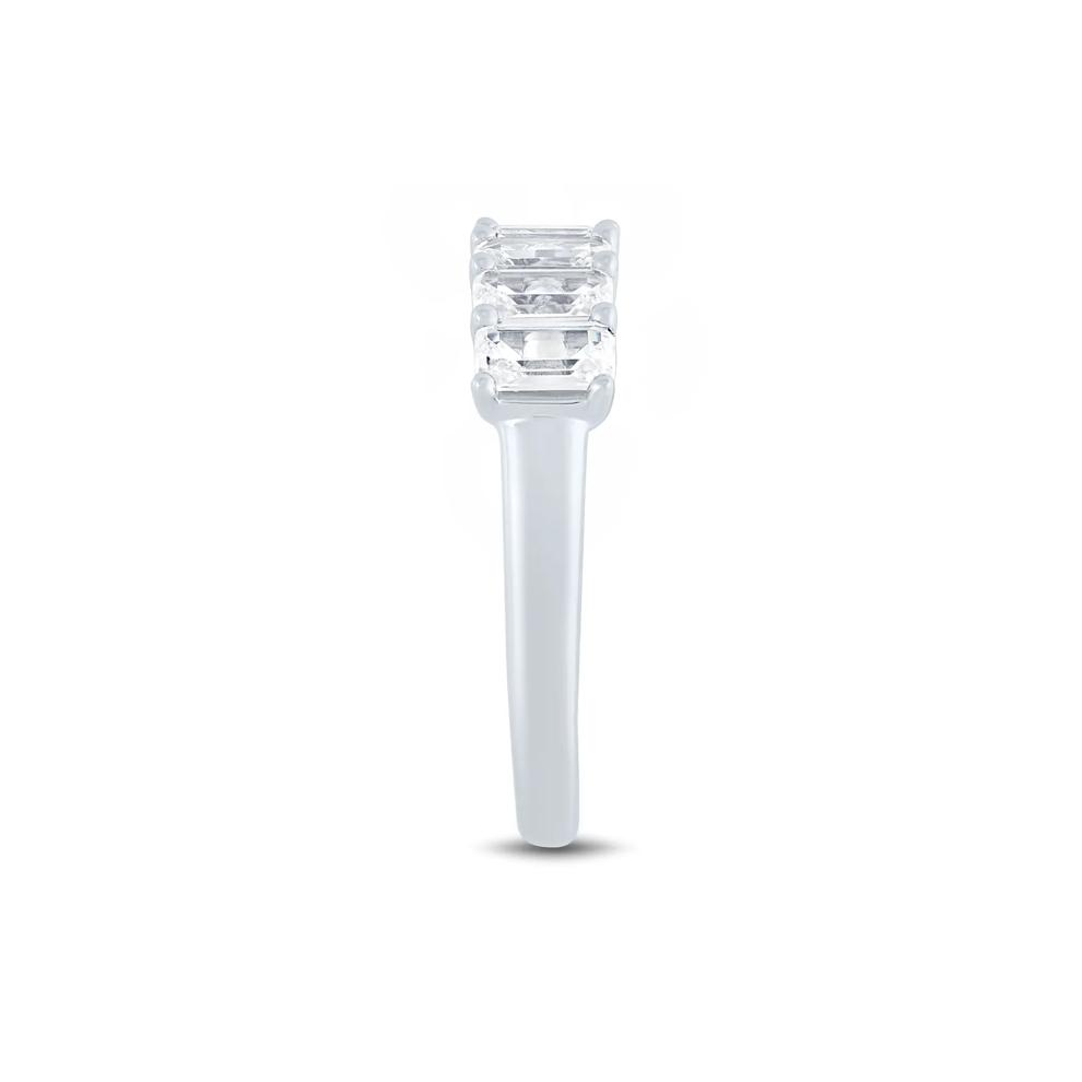 Lab Grown Diamond Five-Stone Emerald-Cut Band in 14K White Gold (1 &frac12; ct. tw.)  – Image 3 of 3