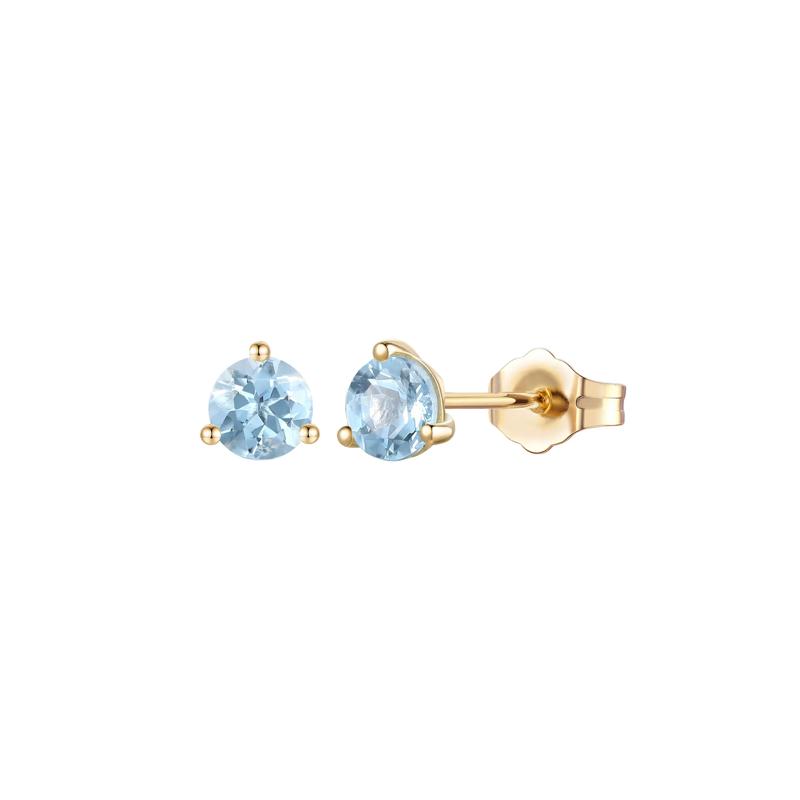 Aquamarine Stud Earrings in 10K White Gold – Image 2 of 2