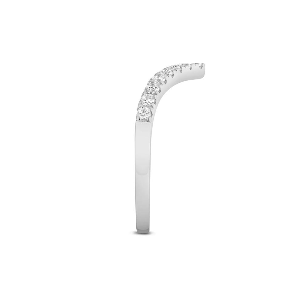 Lab Grown Diamond Chevron Contour Band in 14K White Gold (1/3 ct. tw.) – Image 3 of 3