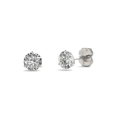 Round Moissanite Martini Stud Earrings in 14K White Gold (1 ct. dew)