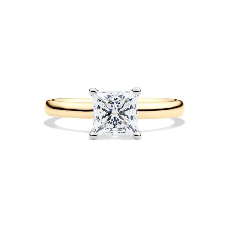 Diamond Princess Cut Solitaire Engagement Ring in 14K Yellow Gold (1 1/2 ct.) – Image 1 of 5