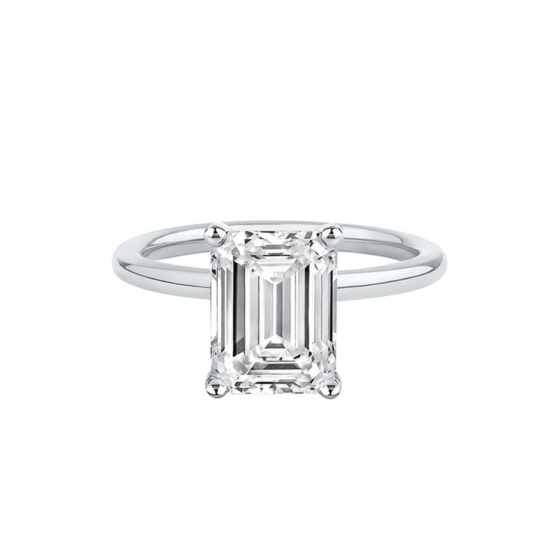 Lab Grown Diamond Emerald-Cut Solitaire Ring in 14k White Gold &#40;3 ct.&#41; – Image 1 of 4