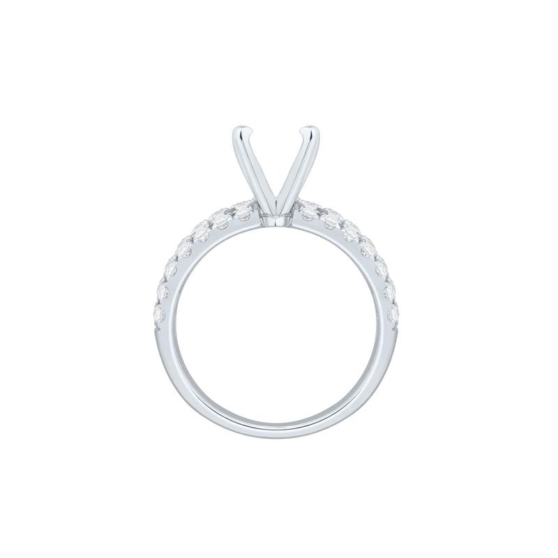 Lab Grown Diamond Three-Row Semi-Mount Engagement Ring in 14K White Gold &#40;Setting Only&#41; &#40;1 1/4 ct. tw.&#41; – Image 4 of 6