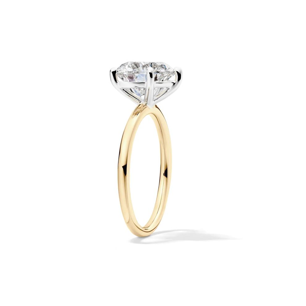 Lab Grown Diamond Heart-Shaped Solitaire Ring in 14K Yellow &amp; White Gold (3 ct.) – Image 3 of 4