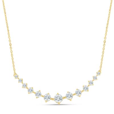 Lab Grown Diamond Prong-Set Front Necklace in 10K Yellow Gold (1 ct. tw.)