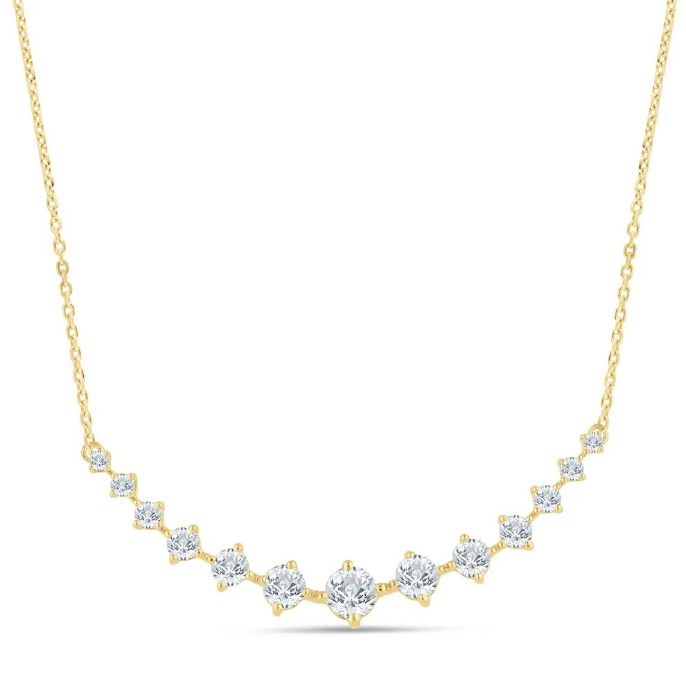 Lab Grown Diamond Prong-Set Front Necklace in 10K Yellow Gold (1 ct. tw.) – Image 1 of 3