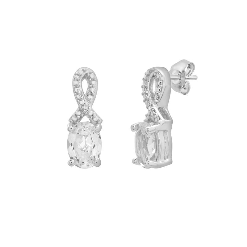 Lab-Created White Sapphire and Diamond Accent Pendant &amp; Earrings Boxed Set in Sterling Silver – Image 2 of 6