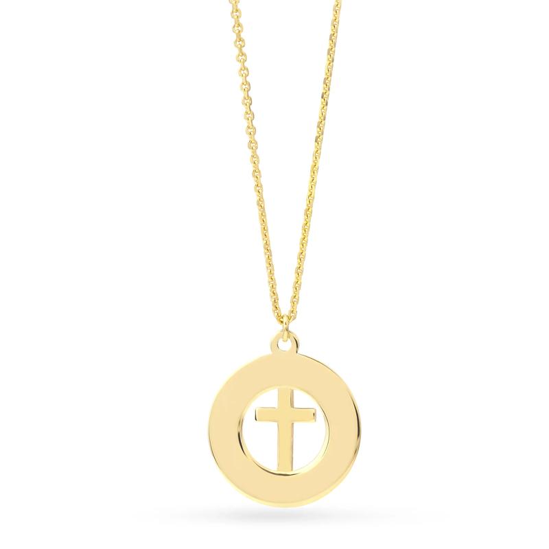 Radiant Cross Necklace in 14K Yellow Gold – Image 4 of 4