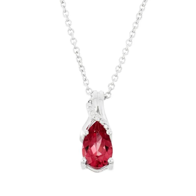 Lab Created Ruby &amp; Diamond Pendant &amp; Earrings Boxed Set in Sterling Silver – Image 3 of 3