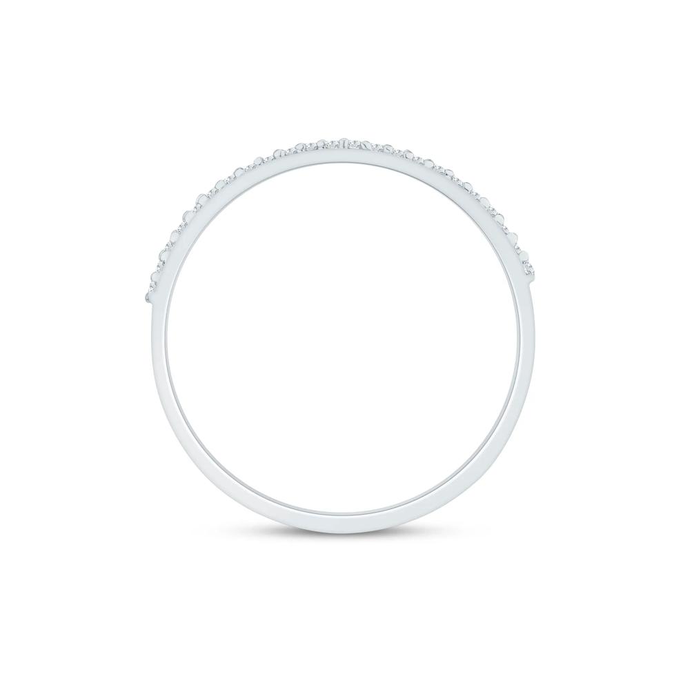 Double Row Diamond Stack Band in 10K White Gold (1/8 ct. tw.) – Image 2 of 3