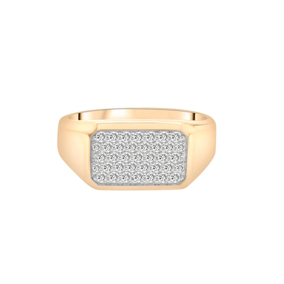 Men's Diamond Five-Row Ring in 10K Yellow Gold (1/2 ct. tw.) – Image 1 of 5