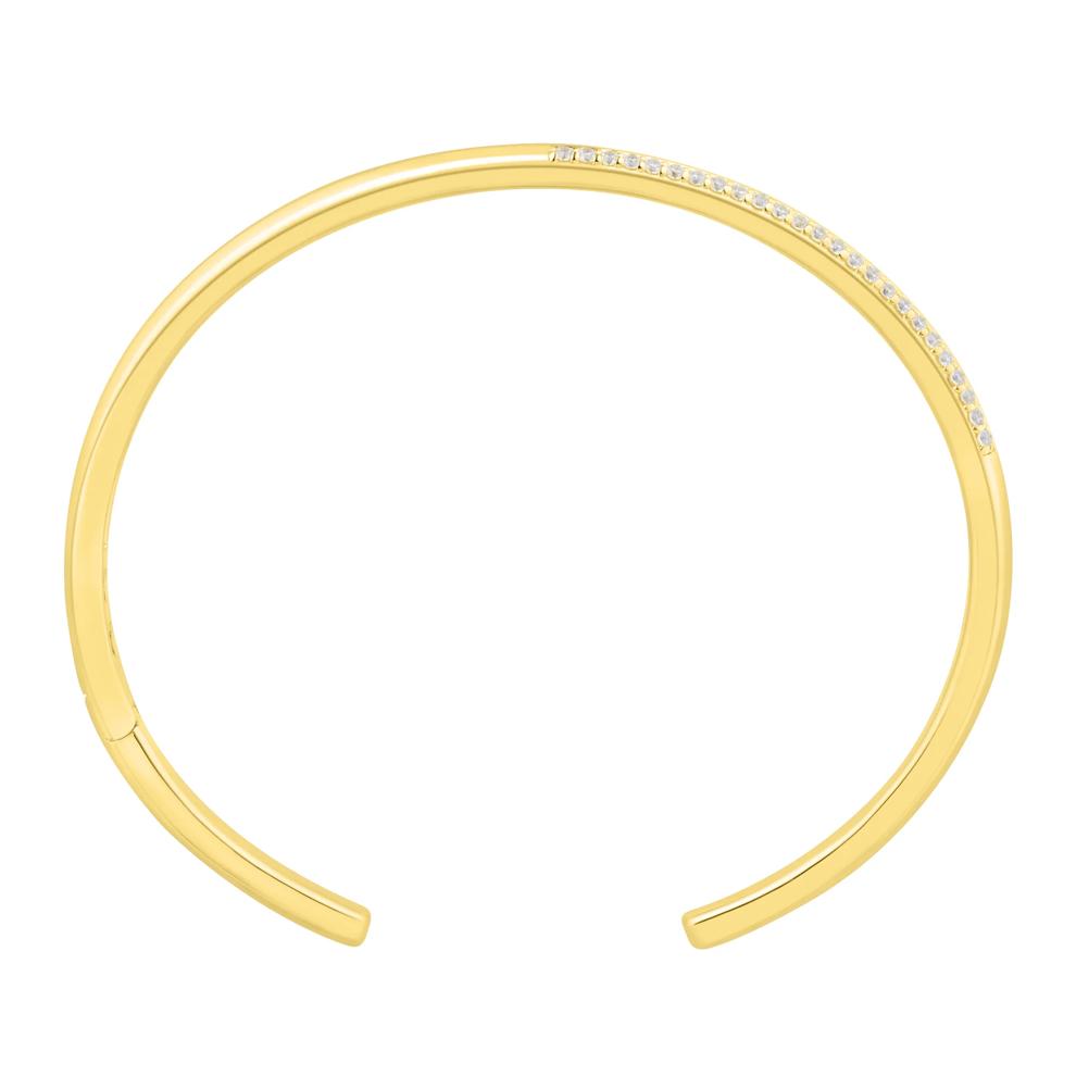 Lab Grown Diamond Cuff Bangle Bracelet in Vermeil (1/2 ct. tw.) – Image 2 of 6