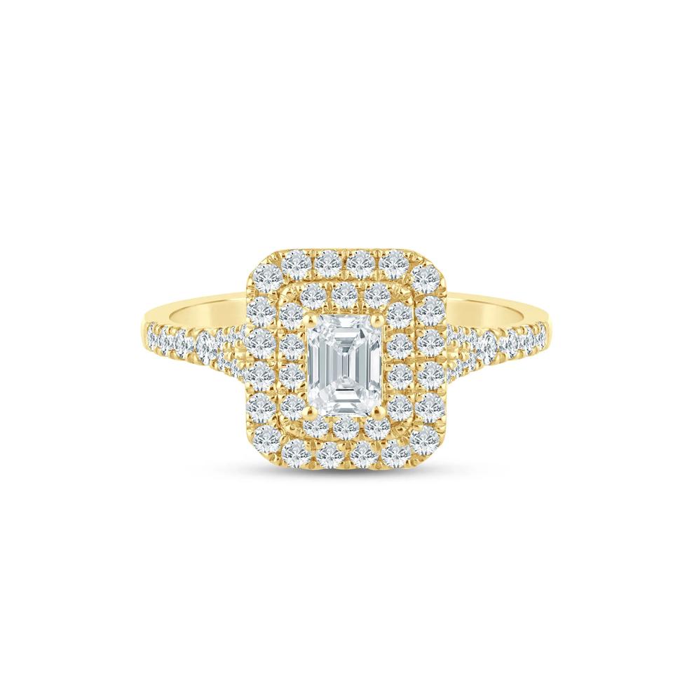Diamond Double Halo Engagement Ring in 14K Yellow Gold (1 ct. tw.) – Image 1 of 3