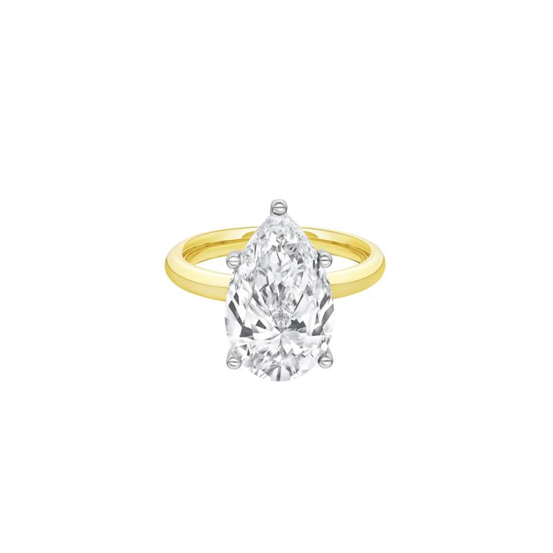 Lab Grown Diamond Pear-Shaped Solitaire Ring in 14K Yellow &amp; White Gold &#40;5 ct.&#41; – Image 1 of 4