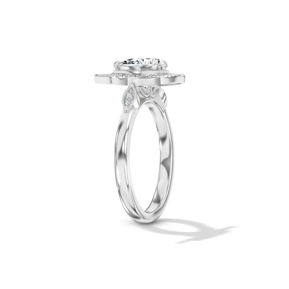 Diamond Pear-Shaped Center Halo Engagement Ring in 14K White Gold (3/4 ct. tw.) – Image 3 of 4