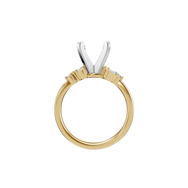 Lab Grown Diamond Semi-Mount Engagement Ring in 14K Yellow and White Gold &#40;1/5 ct. tw.&#41; &#40;Setting Only&#41; – Image 3 of 6