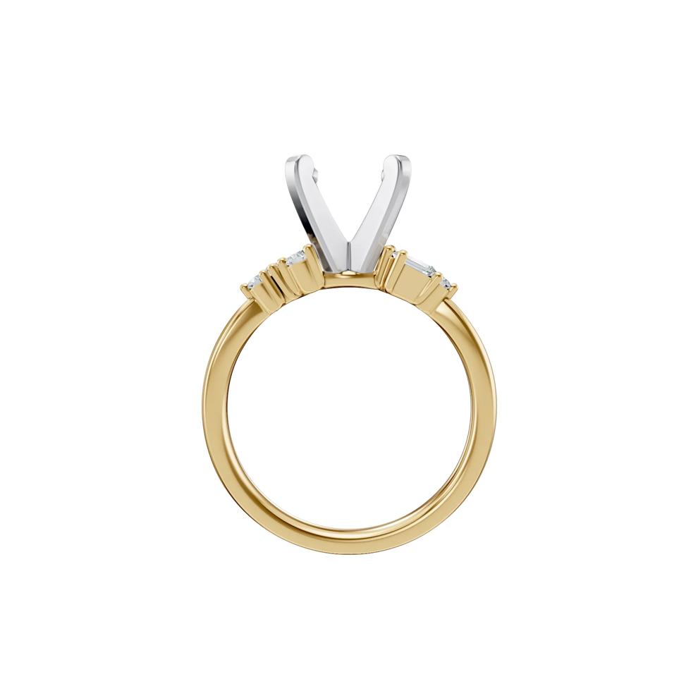 Lab Grown Diamond Semi-Mount Engagement Ring in 14K Yellow and White Gold (1/5 ct. tw.) (Setting Only) – Image 3 of 6