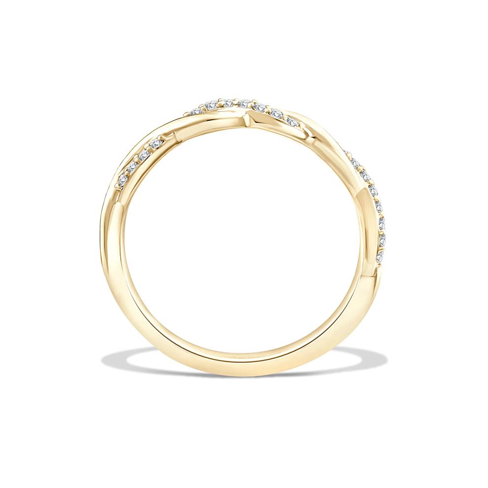 Diamond Twisted Anniversary Band in 10K Yellow Gold (1/10 ct. tw.) – Image 2 of 4