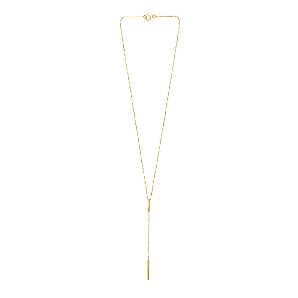 Y Bar Necklace in 14K Yellow Gold – Image 1 of 3
