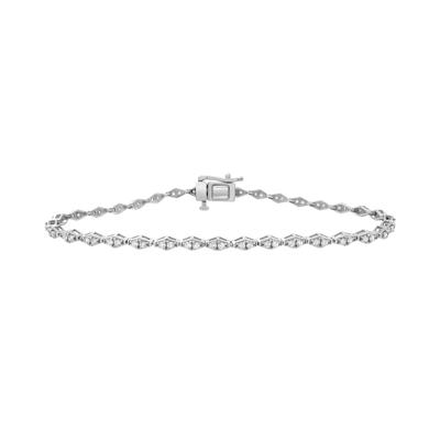 Diamond Faux Marquise Tennis Bracelet in 10K White Gold, 7" (1 ct. tw.)