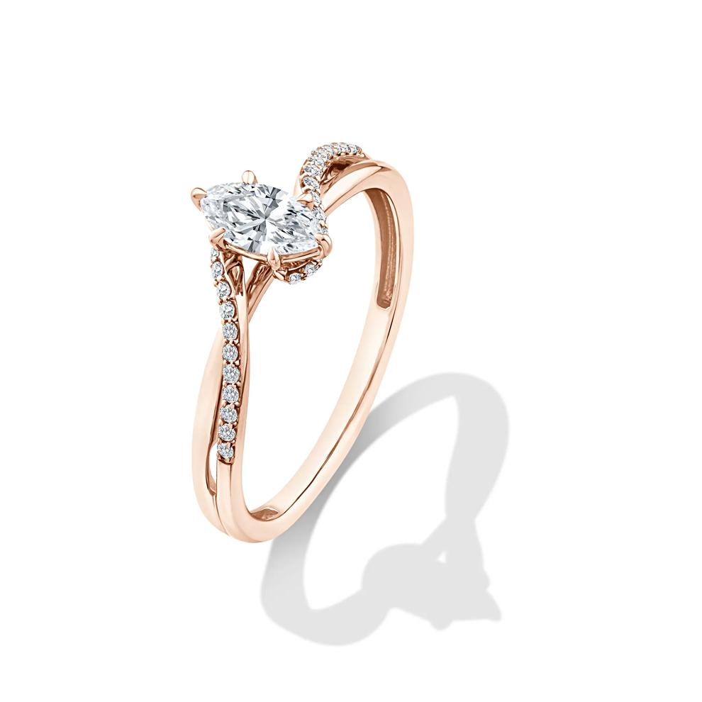 Lab Grown Diamond Marquise Center Promise Ring in 10K Yellow Gold (3/8 ct. tw.) – Image 4 of 4
