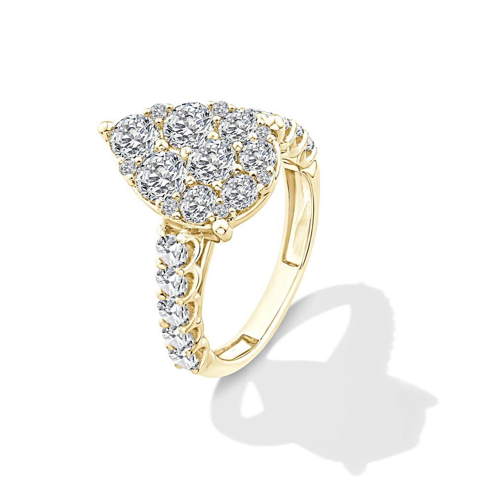 Lab Grown Diamond Pear-Shaped Composite Engagement Set in 10K Yellow Gold (5 ct. tw.) – Image 4 of 6