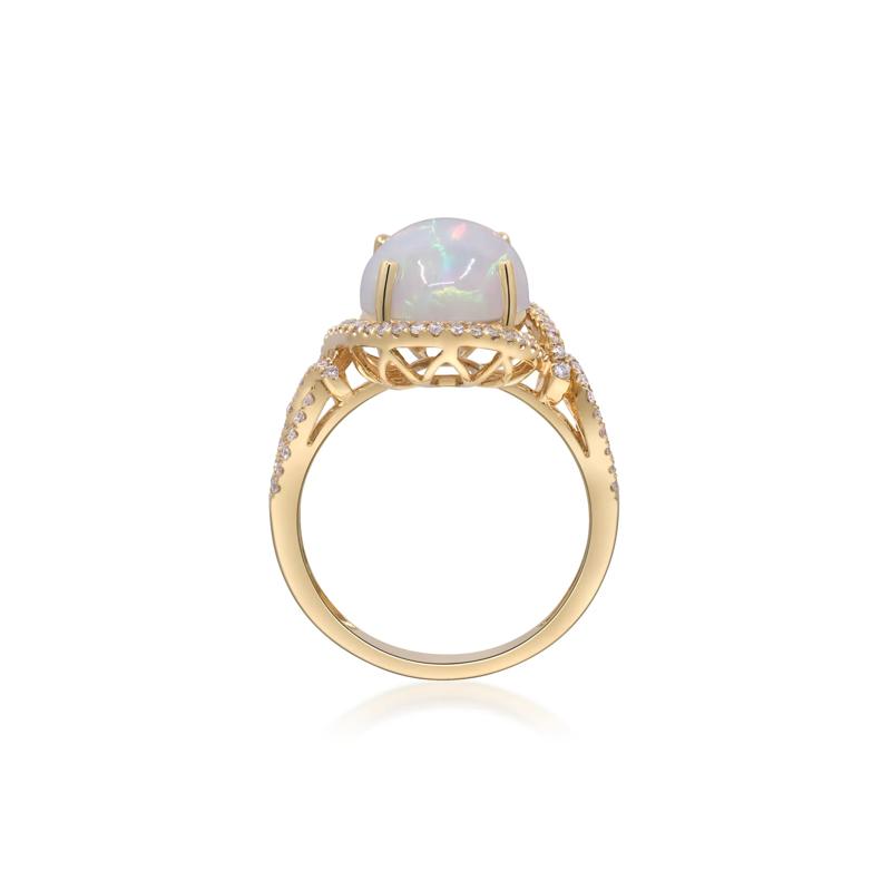 Opal and Diamond Ring in 14K Yellow Gold – Image 2 of 4