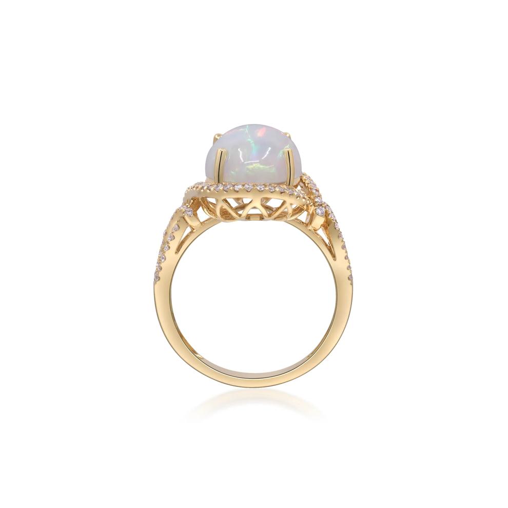 Opal and Diamond Ring in 14K Yellow Gold – Image 2 of 4