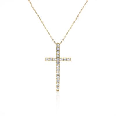 Diamond Cross Pendant in 14K Yellow Gold (1/2 ct. tw.)