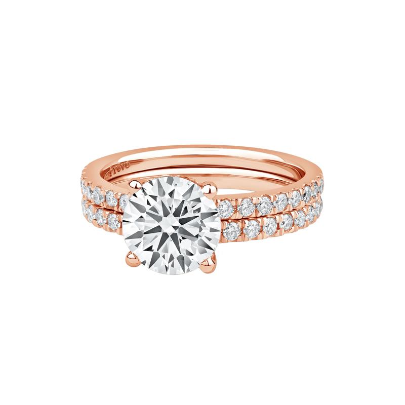Charlotte Lab Grown Diamond Engagement Ring Set in 14K Rose Gold &#40;2 3/4 ct. tw.&#41; – Image 4 of 4