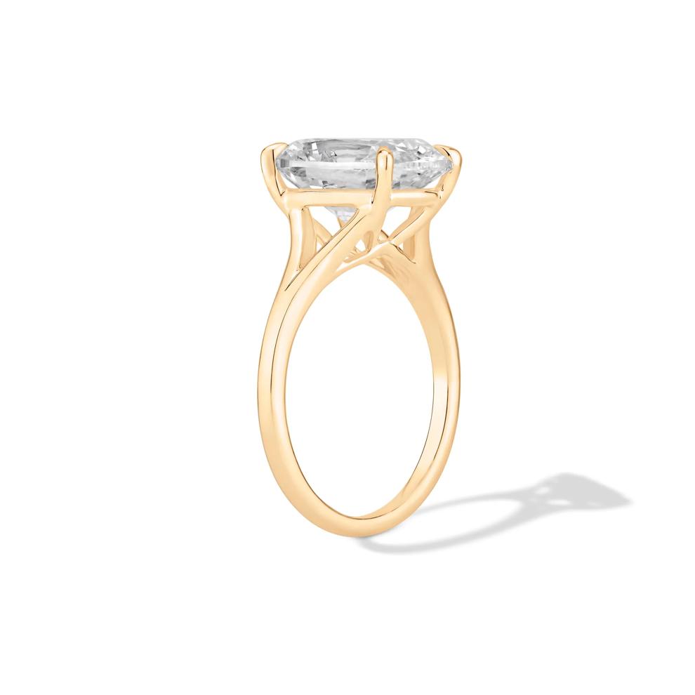 Lab Grown Diamond Elongated Cushion Solitaire Engagement Ring in 14K Yellow Gold (5 ct.) – Image 3 of 4