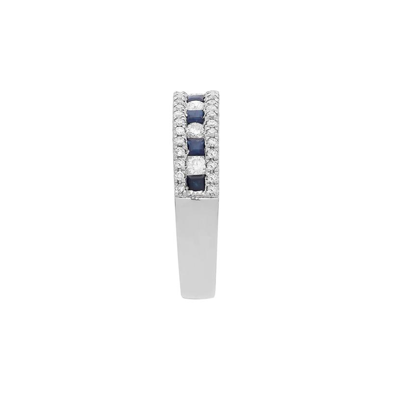Sapphire &amp; 1/3 ct. tw. Diamond Band in 10K White Gold – Image 3 of 3