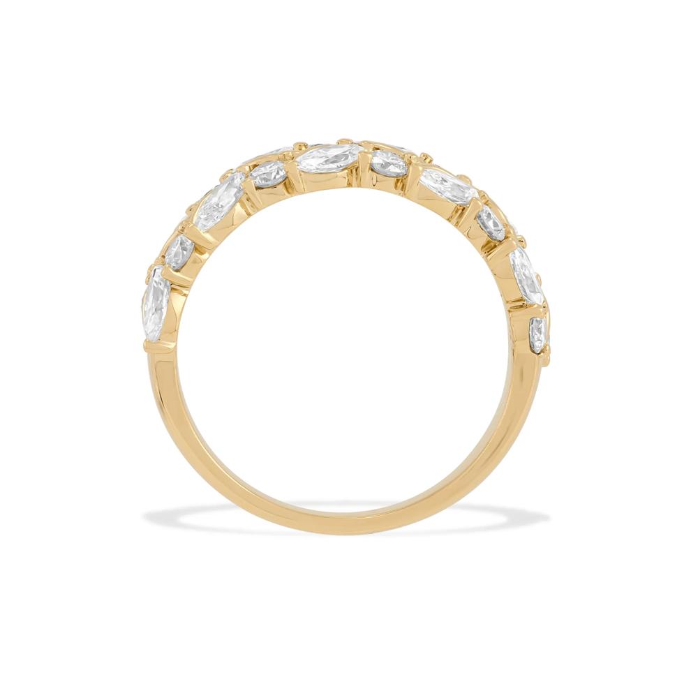 Lab Grown Diamond Marquise &amp; Round Band in 10K Yellow Gold (1 1/2 ct. tw.) – Image 3 of 4