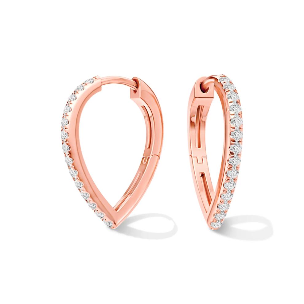 Lab Grown Diamond Hoop Earrings in 10K Rose Gold (1/2 ct. tw.) – Image 1 of 3
