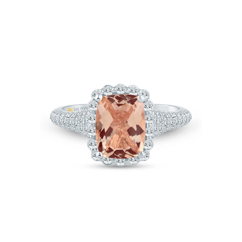 Juliet Morganite and Diamond Engagement Ring in 14K White Gold (5/8 ct. tw.) – Image 1 of 3