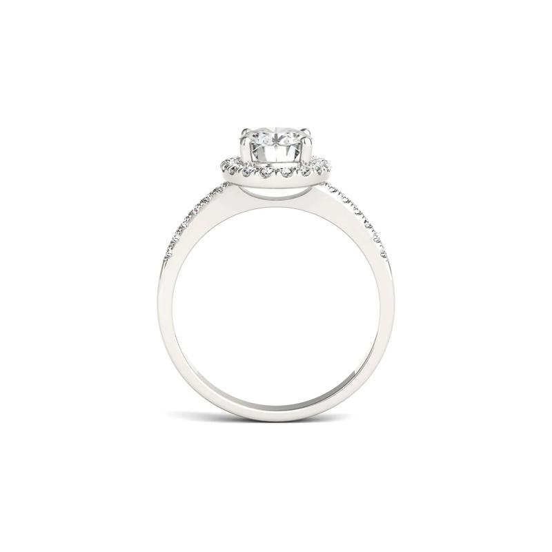 Oval Moissanite Halo Ring in 14K White Gold &#40;1 7/8 ct. dew&#41; – Image 2 of 3