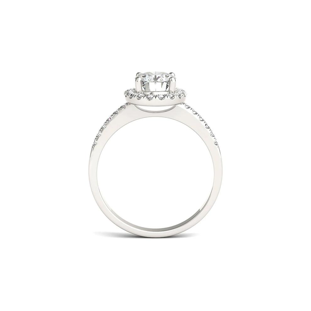 Oval Moissanite Halo Ring in 14K White Gold (1 7/8 ct. dew) – Image 2 of 3