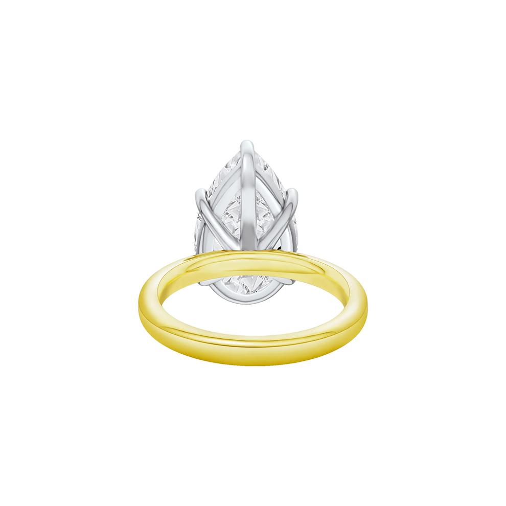 Lab Grown Diamond Pear-Shaped Solitaire Ring in 14K Yellow &amp; White Gold (6 ct.) – Image 4 of 4