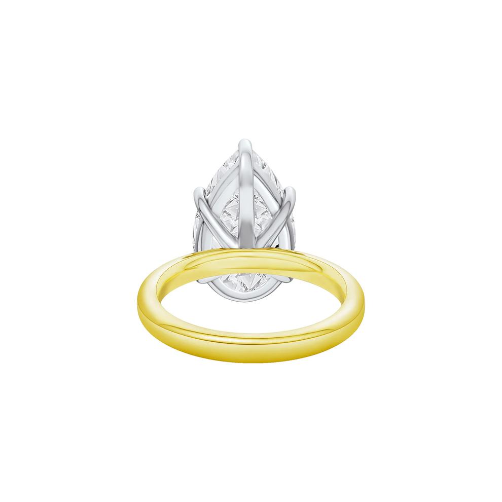 Lab Grown Diamond Pear-Shaped Solitaire Ring in 14K Yellow &amp; White Gold (6 ct.) – Image 4 of 4