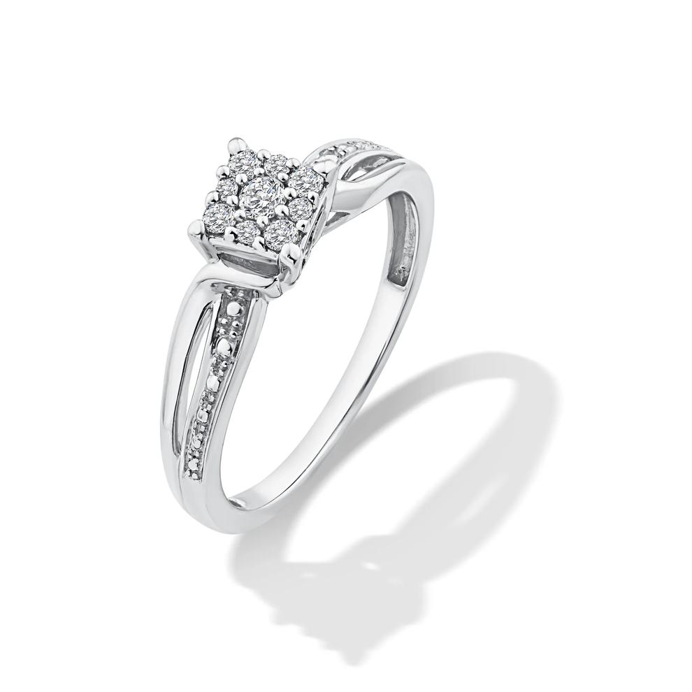 Diamond Cushion Composite Promise Ring in Sterling Silver (1/7 ct. tw.) – Image 4 of 4