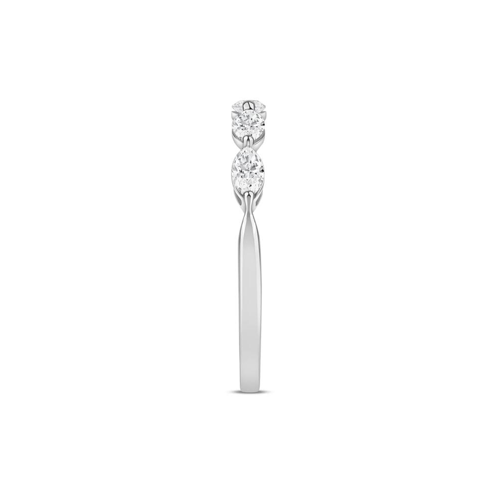 Lab Grown Diamond Marquise-Cut 5-Stone Anniversary Band in 14K White Gold (1/2 ct. tw.) – Image 3 of 3