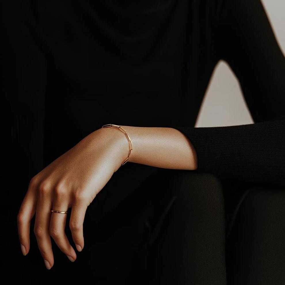 Paperclip Chain Bracelet in 14K Yellow Gold – Image 2 of 2