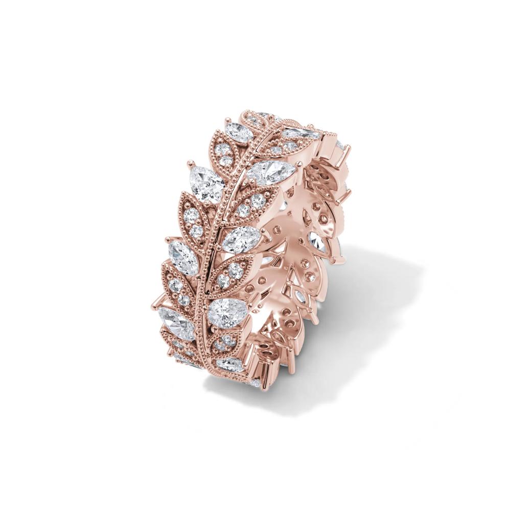 Diamond Multi-Shape Floral Eternity Band in 14K Rose Gold (1 1/2 ct. tw.) – Image 4 of 4