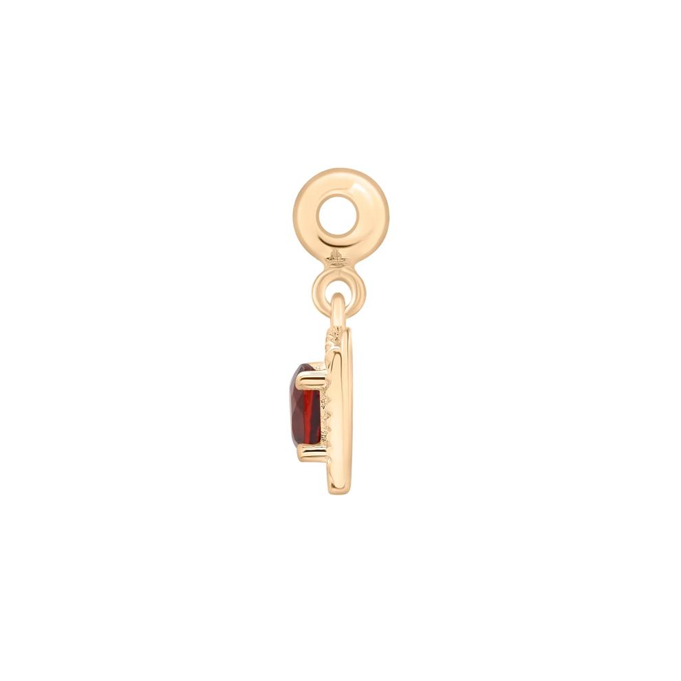 Garnet Medallion Birthstone Bead Charm in Vermeil – Image 2 of 3