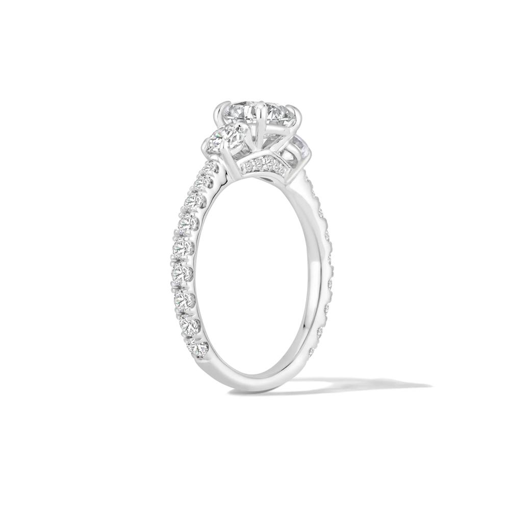 Lab Grown Diamond Round Three-Stone Engagement Ring in 14K White Gold (2 ct. tw.) – Image 3 of 4