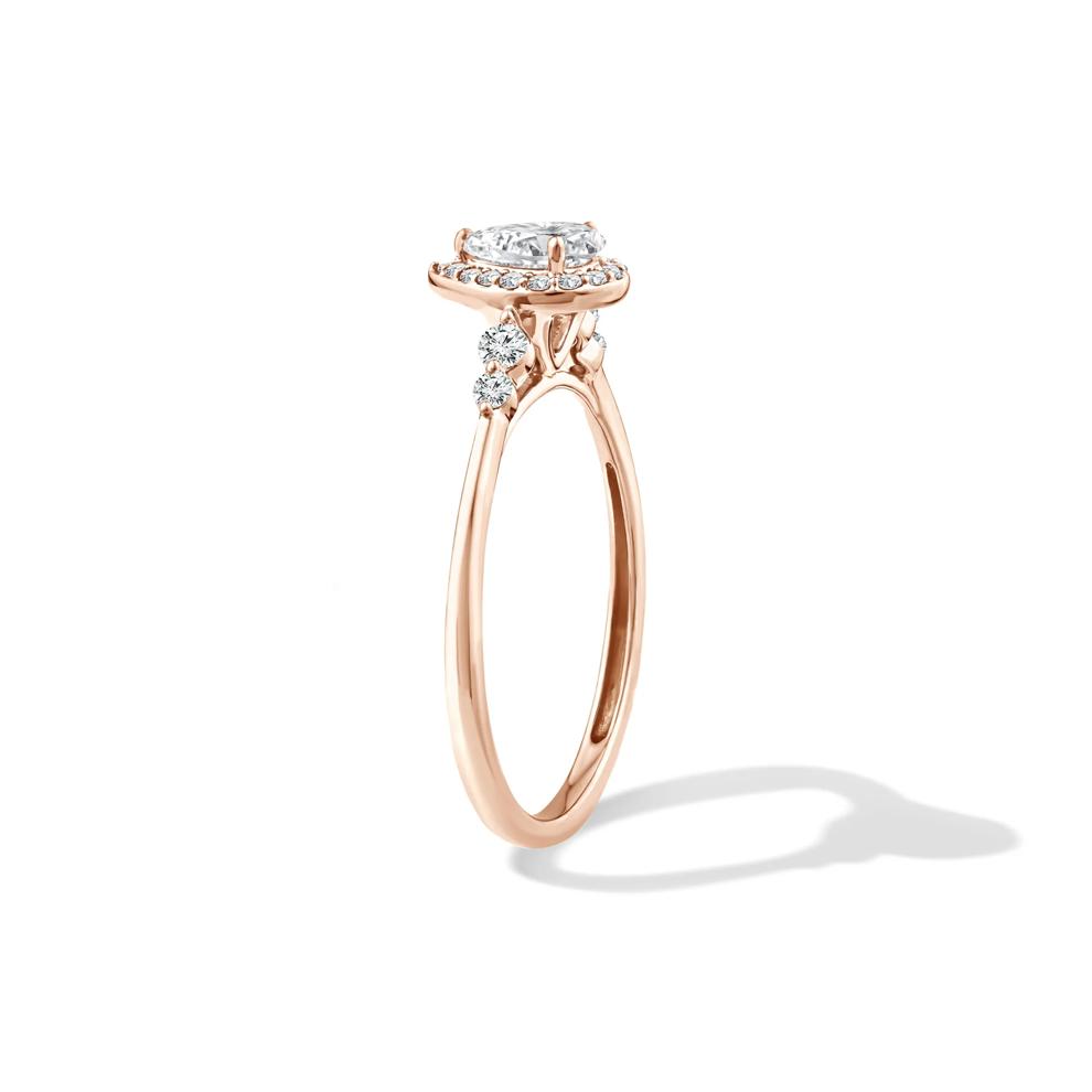 Lab Grown Diamond Pear-Shaped Halo Center Promise Ring in 10K Rose Gold (1/2 ct. tw.) – Image 3 of 4