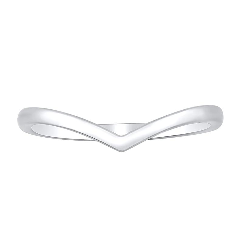 Chevron Band in 14K White Gold – Image 1 of 3