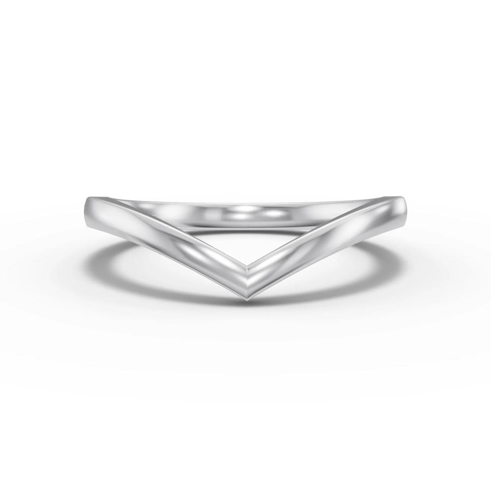 Chevron Band in 14K White Gold – Image 1 of 4