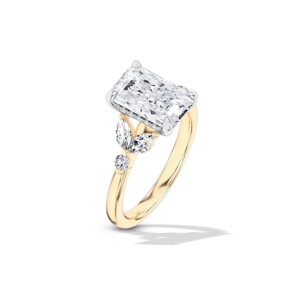 Lab Grown Diamond Hidden Halo Engagement Ring in 14K Yellow &amp; White Gold (4 ct. tw.) – Image 4 of 4