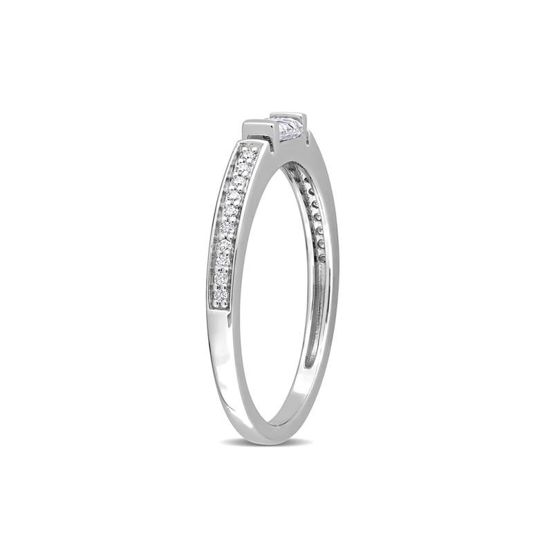 Baguette Moissanite Stacking Ring in Sterling Silver &#40;3/8 ct. dew&#41; – Image 3 of 5